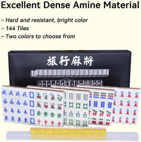 Miniatura 5 de drizzle Mini Mahjong Gold Travel Set de 0.787 in con instrucciones (idioma español no garantizado) - 146 azulejos portátiles - para principiantes