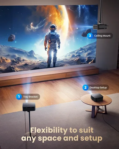 Miniatura 8 de 【1200 ANSI/Google TV/Compatible con 4K】Proyector inteligente con WiFi y Bluetooth, proyectores de películas para exteriores y hogar con control