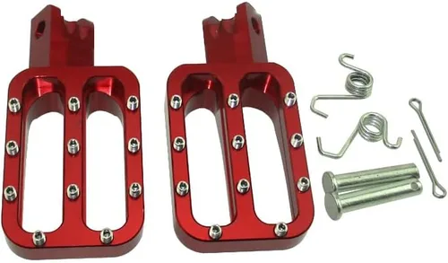 Miniatura 3 de Estriberas de aluminio CNC rojo para bicicleta de cross de fabricación china, 50 cc, 70 cc, 90 cc, 110 cc, 125 cc, 140 cc, 150 cc, 160 cc