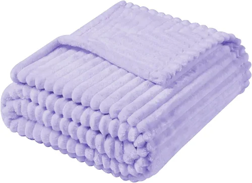 Miniatura 78 de Vessia - Manta de forro polar de franela (50x70 pulgadas), manta 3D de jacquard negra, esponjosa y cálida para sofá, sillón, cama, silla, 300GSM