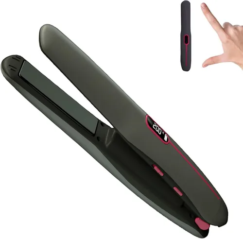 Alisador y rizador de pelo inalámbrico 2 en 1, plancha plana portátil inalámbrica para viajes, batería recargable USB-C de 4800 mAh, calentamiento