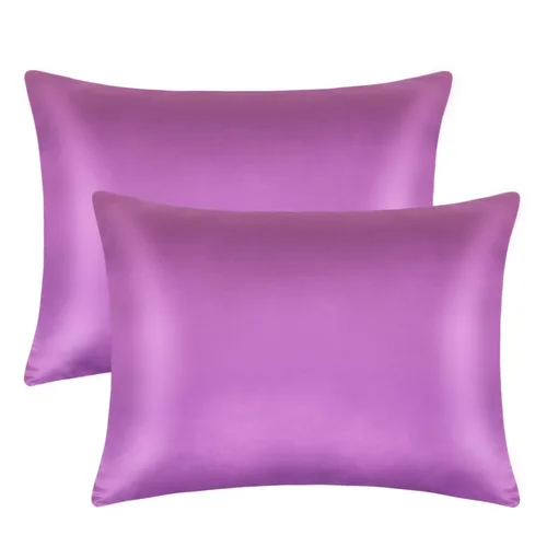 FLXXIE Paquete de 2 fundas de almohada de satén con cremallera para niños pequeños, 13 x 18 pulgadas, lujosas y sedosas, suaves, de viaje, para