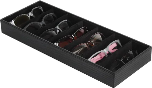 Miniatura 3 de J JACKCUBE DESIGN MK378 - Estuche de almacenamiento de gafas de cuero con 7 compartimentos