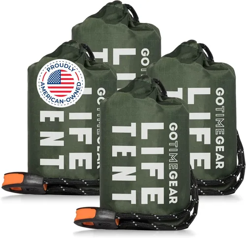 Miniatura 12 de Go Time Gear Tienda de campaña de supervivencia • Tienda de campaña de tubo de emergencia Mylar para 2 personas + Paracord • Protección para todo