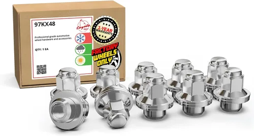 Wheel Accessories Parts 10 tuercas de llanta estilo OEM M14x1.5 14x1.5 rosca OEM de 1.60 pulgadas de largo cromadas 13/16 pulgadas 0.827 in