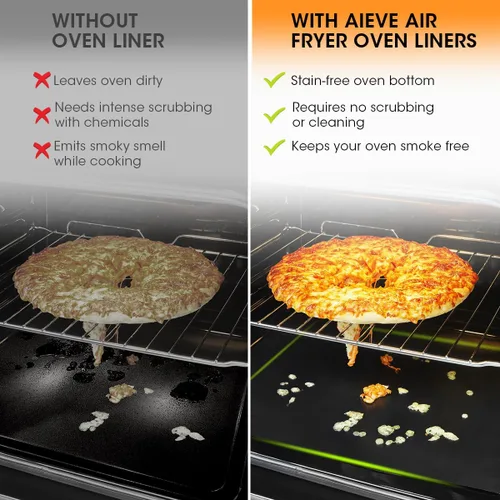 Miniatura 5 de AIEVE Revestimientos para freidora de aire, 4 paquetes de forros de horno de teflón para la parte inferior del horno compatibles con Ninja Foodi