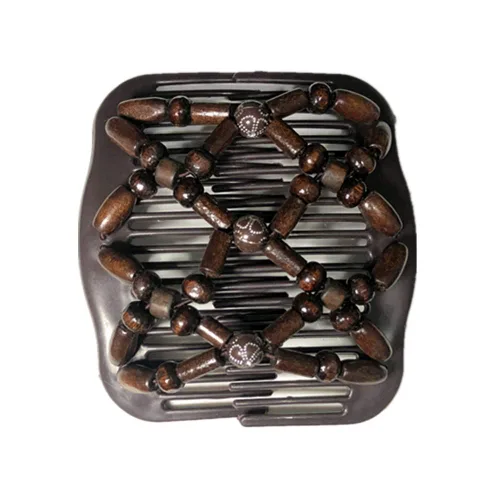Miniatura 7 de Peines mágicos para el cabello para mujer, con cuentas de madera, elásticos, de doble cara, accesorios para el cabello, paquete de 5