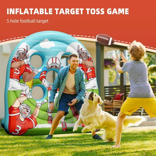 Miniatura 3 de Juego inflable gigante de lanzamiento de objetivos de fútbol de 6 pies, divertidos juegos de patio para interiores y exteriores para niños