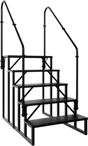 Miniatura 13 de Escalera de escalón, taburete con asa, escalera de piscina resistente sobre el suelo, 660 libras, escalones de cámper al aire libre, escaleras