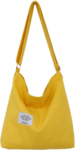 Miniatura 84 de Covelin - Bolsa de hombro informal de lona para mujer, estilo bohemio y retro, bolsa de mano, bolso cruzado, tamaño grande