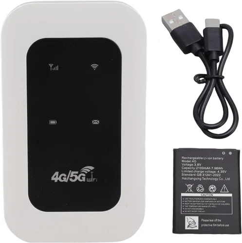 Miniatura 9 de LICAEVEY Enrutador portátil 4G LTE, punto de acceso WiFi móvil de 300 Mbps con ranura para tarjeta SIM, enrutador de viaje alimentado por USB C