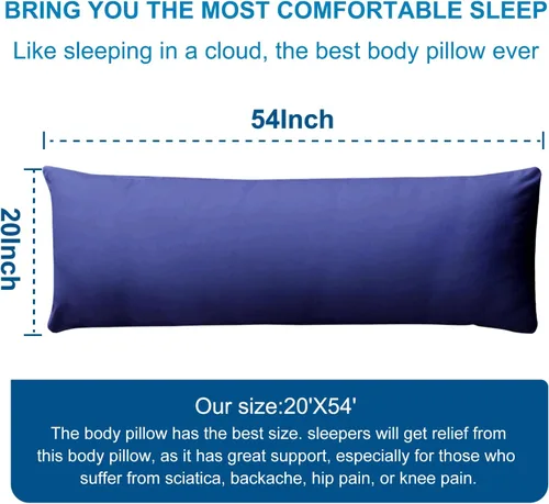 Miniatura 6 de DOWNCOOL Relleno de almohada de cuerpo grande - Almohada transpirable de cuerpo completo para dormir de lado - Almohada de cama larga y suave