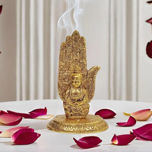 Miniatura 6 de Purpledip Ídolo de resina Lord Buda: Estatua para decoración de meditación (11027A)