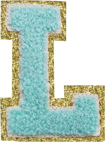 Miniatura 13 de SPRT - Parches de letras de chenilla universitaria con purpurina, parche de letras blancas para planchar con letras del alfabeto para disfraz