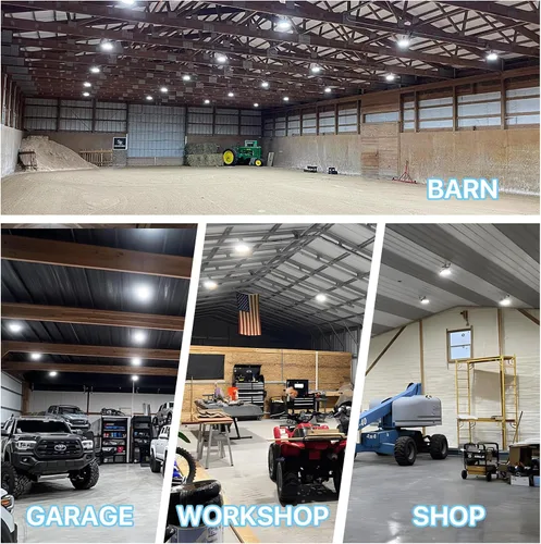 Miniatura 5 de HYPERLITE UFO LED High Bay Light: 150W 19500LM High Bay LED Luces de tienda con enchufe de 6 pies - 5000K IP65 LED Warehouse Luces para taller