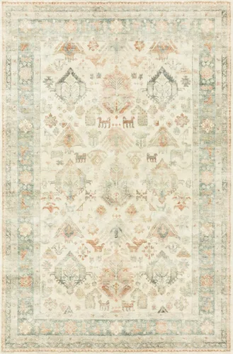 Loloi II Rosette Beige/Multi 2'-2" x 3'-8" Alfombra decorativa