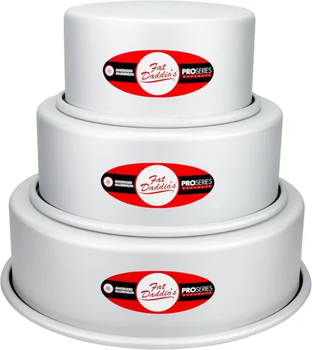 Miniatura 6 de Fat Daddio's PRD-1BOX Moldes Redondos para Pastel Mini Tier de Aluminio Anodizado para Una Caja de Mezcla, Juego de 3, Plateado