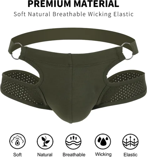 Miniatura 115 de SKYSPER Jock Strap Athletic Supporter para hombres Sexy Jockstrap Ropa interior masculina