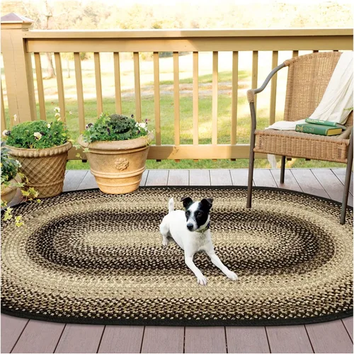 Miniatura 92 de Alfombra ovalada trenzada gris humo de 20 x 30 pulgadas, lavable para interiores y exteriores, decoración campestre para cocinas y entradas