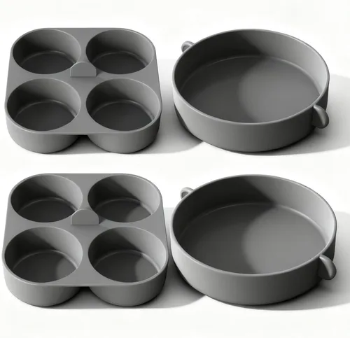 FineMade Moldes de silicona para mordeduras de huevo para olla instantánea y máquina de bocados de huevo Sous Vide, 2 moldes grandes de 4 pulgadas,