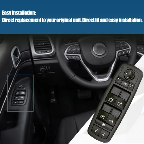 Miniatura 4 de Interruptor de control de elevalunas eléctrico maestro para el lado del conductor delantero para Jeep Grand Cherokee 2014-2018, sustituye a