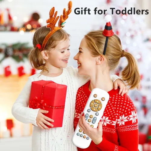 Miniatura 6 de Juguete de control remoto de TV para bebés con sonido y luz musical, juguete realista para niños pequeños, juguete de aprendizaje educativo temprano
