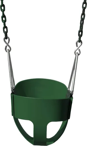 Gorilla Playsets 04-0008-G/G - Columpio completo para niños pequeños, cubo, cadenas revestidas de plástico verde de 60 pulgadas, capacidad de 50
