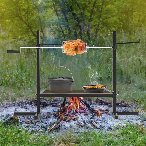 Miniatura 5 de Only Fire - Sistema de asador ajustable y asador, parrilla de campamento sobre fuego con rejilla de cocción para cocinar al aire libre con llama