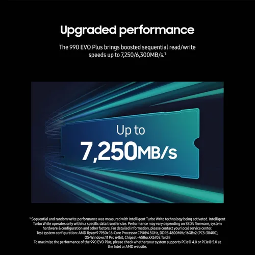 Miniatura 4 de Samsung 990 EVO SSD 1TB, PCIe Gen 4x4, Gen 5x2 M.2 2280 NVMe - Unidad de estado sólido interna, Velocidades de hasta 5,000MB/s, Actualización