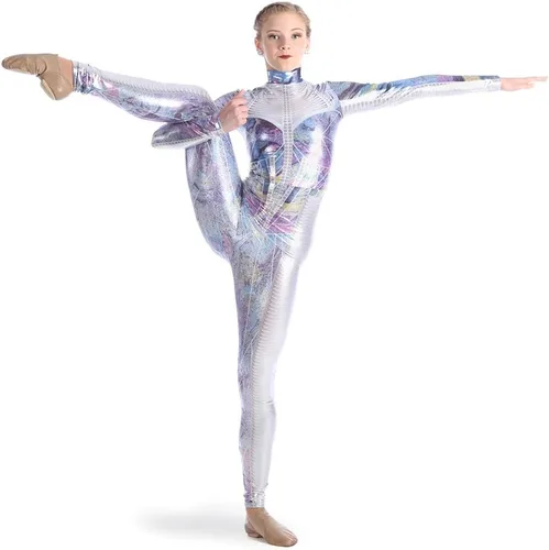 Miniatura 2 de Alexandra Collection Unitardo de baile de princesa de galaxia metálica para mujer