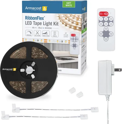 Miniatura 10 de Armacost Lighting Kit de luz en cinta LED regulable para AC del hogar, blanco cálido suave (1.5M) 424502 2700K blanco cálido 5 m
