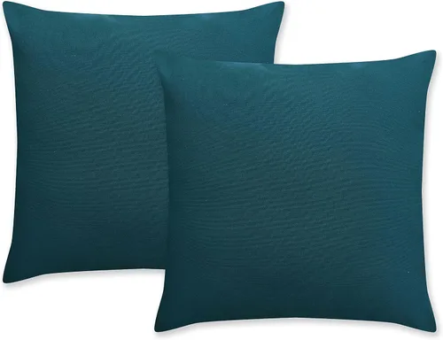 Miniatura 3 de Craftbot Fundas de almohada decorativas 100% algodón (sólidas), color gris azulado, 16 x 16 pulgadas, paquete de 2 unidades, sin relleno