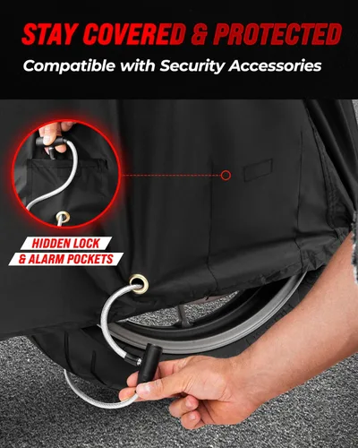 Miniatura 9 de Cubierta de protección para motocicleta de la marca Badass Motogear, con rayas reflectantes de seguridad nocturnas, escudos de calor, con badass