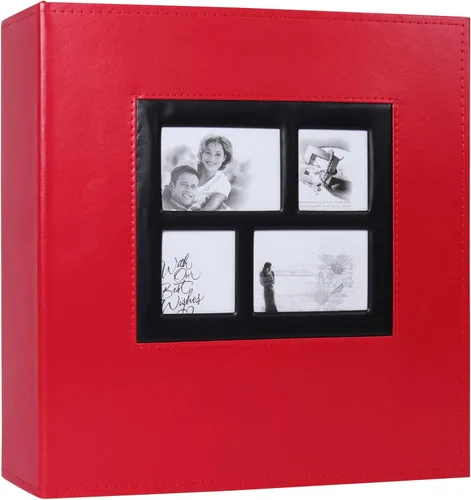Miniatura 56 de Álbum de Fotos 4x6 para 300 Fotos Cubierta de Cuero PU Página Interior Negra para Álbumes de Boda Libro de Fotos Familiar Bebé Aniversario Bolsillo