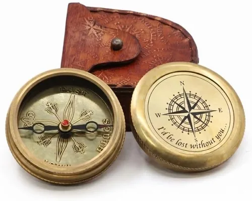 Miniatura 17 de Compass Gift for Mom/Dad, Vintage Pocket Compass Engraved with Go Confidently Customized Gifts for Women/Men, Baptism 2026 Communion Christian