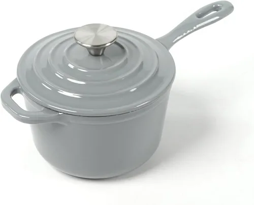 Miniatura 7 de HAWOK Mini cacerola de hierro fundido de 1 cuarto de galón, 5.5 pulgadas con tapa, pre-sazonada