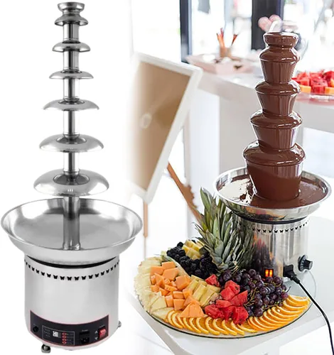 Miniatura 10 de Fuente de chocolate comercial, fuente de chocolate para bodas y fiestas, fuente de chocolate para queso, caramelo y licor (4 niveles)
