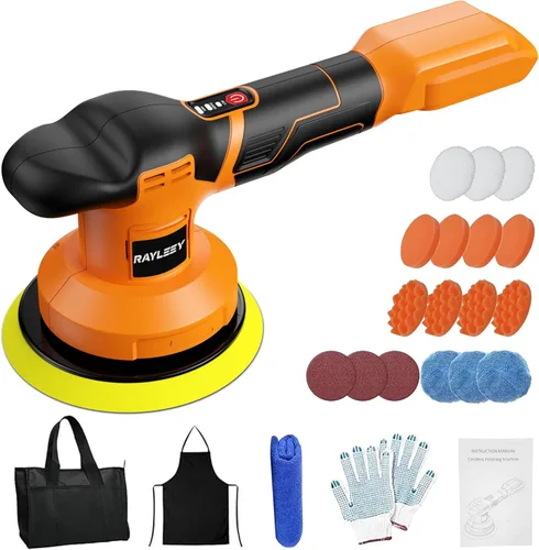 Kit de pulidora de búfer inalámbrica para batería DEWALT 20V LI-ION. Pulidora orbital de 6 pulgadas con 3 velocidades variables con 25 piezas de