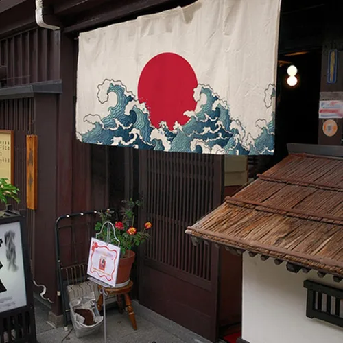 Konsilsa Cortina japonesa Noren, letrero de restaurante japonés de sushi, decoración de puerta, cortina para restaurante, sushi, decoración del