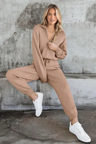 Miniatura 122 de PRETTYGARDEN Conjunto de suéter de 2 piezas para mujer, sudadera con cremallera, pantalones deportivos, ropa casual