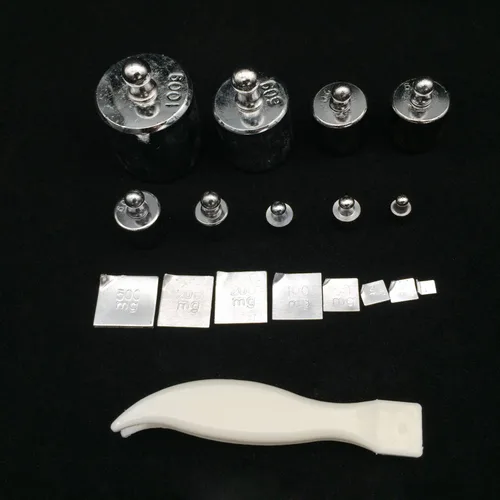 Miniatura 4 de Bekith Juego de 17 pesas de precisión, 10 mg-3.53 oz, juego de pesas de calibración de acero de precisión con pinzas para balanza digital, báscula