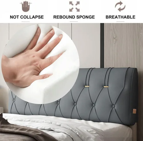 Miniatura 3 de Almohadas de cuña para cabecero de descanso grande, respaldo tapizado, cojín lumbar con funda de cabecera impermeable extraíble, con cabecero de 59