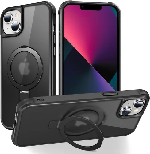 Miniatura 176 de CHAOFEnG Funda magnética compatible con iPhone 11 con soporte, prueba de caídas de grado militar, compatible con imán, anillo translúcido, parte