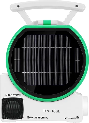 Miniatura 7 de Ventilador solar multifunción, ventilador eléctrico de camping al aire libre de 4000 mAh con panel solar, MP3/lámpara de mesa/antorcha/función