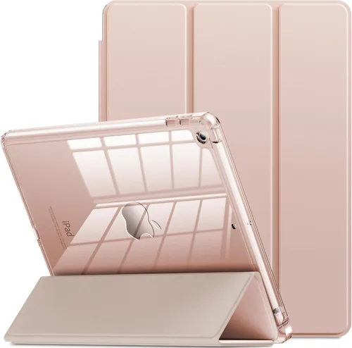 INFILAND Funda para iPad de 9ª generación 2021/iPad de 8ª generación 2020/iPad de 7ª generación 2019, funda protectora transparente de cristal
