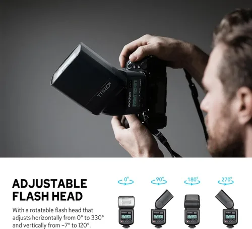 Miniatura 7 de Godox TT520III TT520 III Flash de cámara, flash universal de zapata caliente, flash manual GN33 con transmisor inalámbrico RT-16, compatible