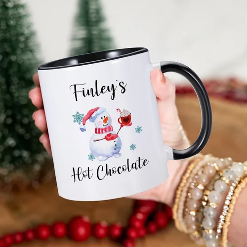 Miniatura 5 de Tazas de café de Navidad con nombre personalizado, tazas de chocolate caliente para niños, taza de té de cerámica de 11 onzas, taza de té de muñeco