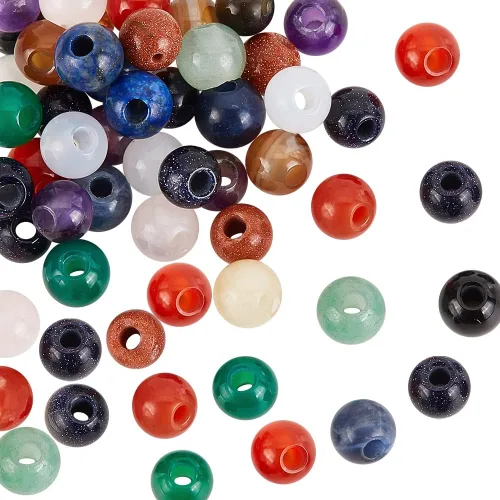 Miniatura 18 de OLYCRAFT 88-98pcspcs - Cuentas de amatista natural de 7.8 a 0.354 in, cuentas de energía redondas sueltas para hacer pulseras, collares, joyas