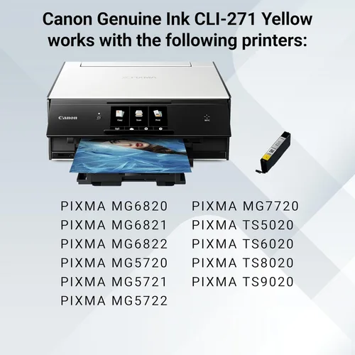 Miniatura 6 de Canon CLI-271 Amarillo compatible con impresoras TS5020, TS6020, TS8020, TS9020 (paquete de 2)