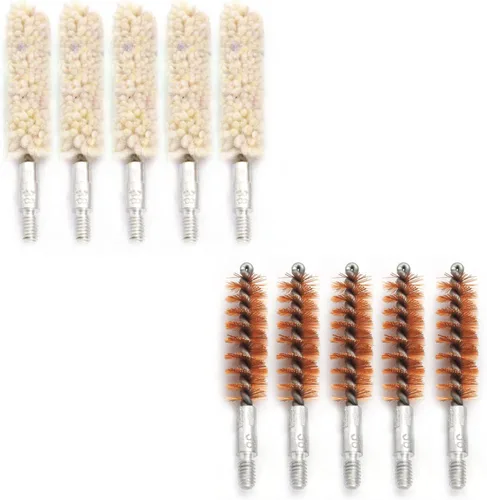 Miniatura 11 de Kit de 10 Cepillos/Hisopos para Ánima, Cepillos de Limpieza para Ánima de Escopeta/Pistola (.25 Cal)
